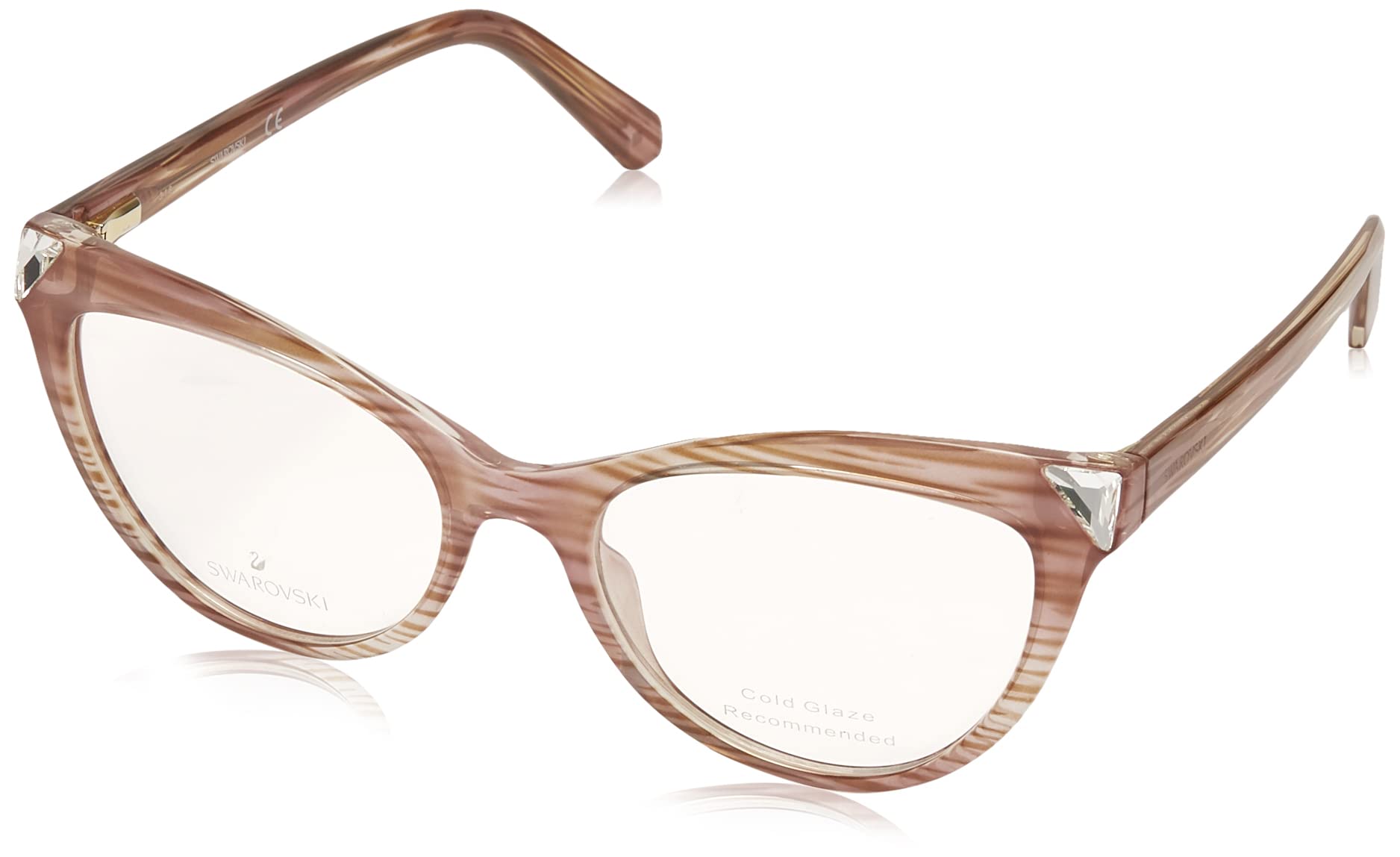 NWT Swarovski SK5268 Light Brown Round 51mm Eyeglasses 0SK2028__1066__P21__shad__bk.png main image 2