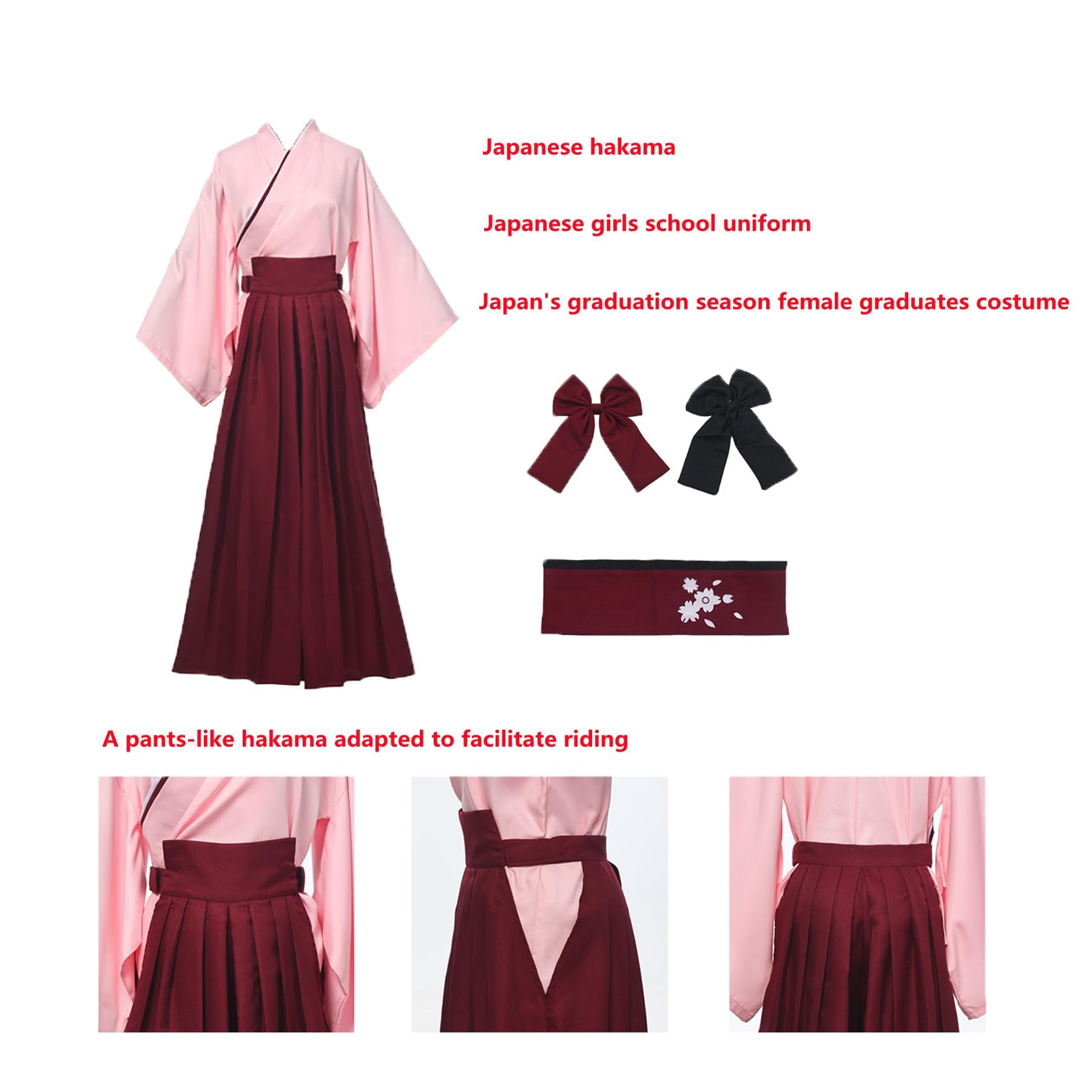 COSDREAMER Unisex Męskie Damskie Kimono Szlafrok Gejsza Japoński Yukata Falbany Topy Spodnie Zestaw