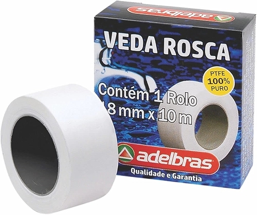 Fita Veda Rosca, Adelbras, 18mmx10m