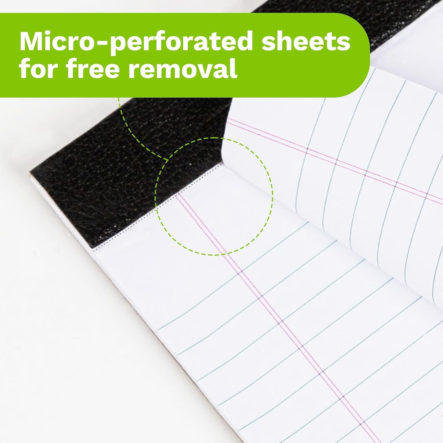 Goefun Legal Pads 8.5 x 11-50 Sheets Notepad, 12 Pack White Lined Notepads 8.5 x 11 Wide Ruled, Perforated Writing Pads Letter Size for Office, School, College