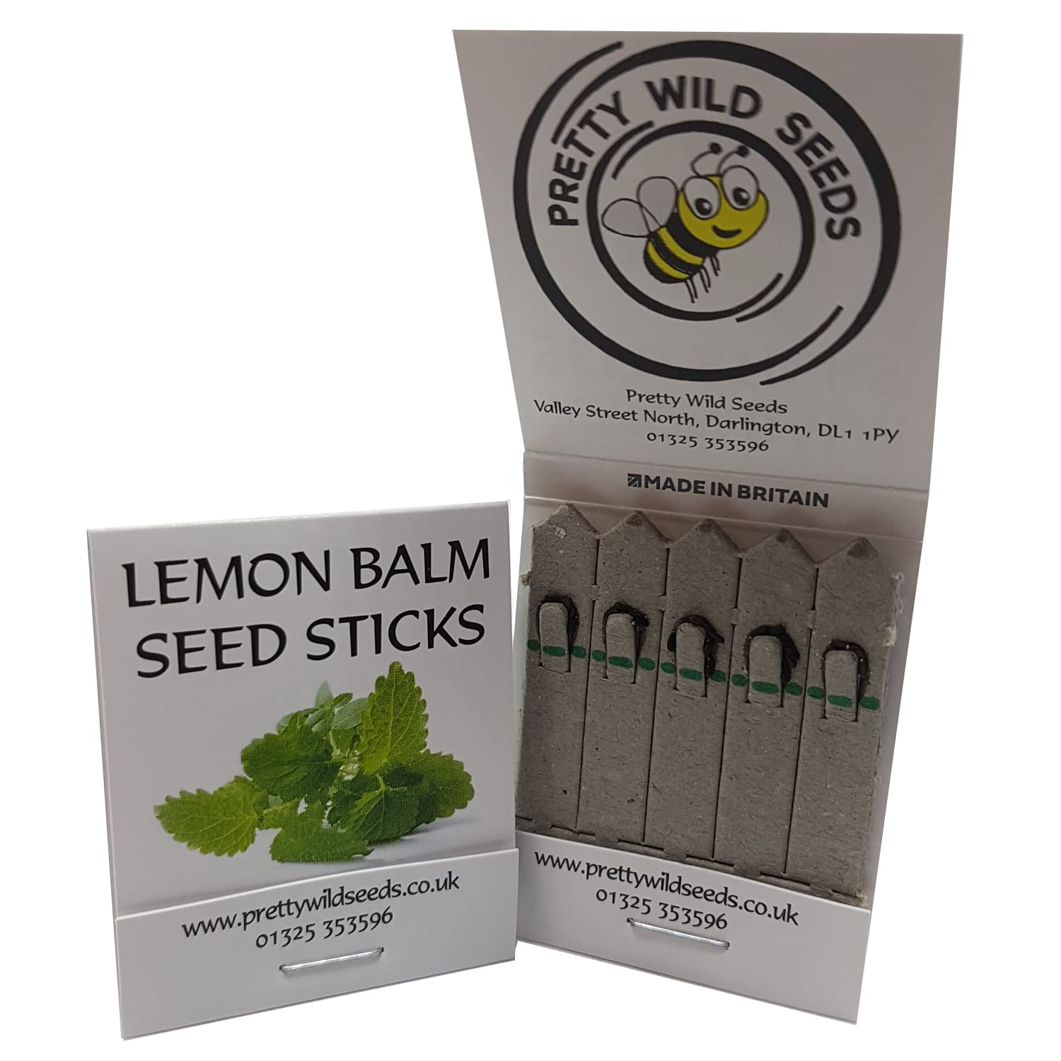 Herbs Seed Sticks Matchstick Packets Made with Real Herb Seeds Birthday Party Bag Fillers Promotional Items Giveaways (Lemon Balm, 30 Packets)