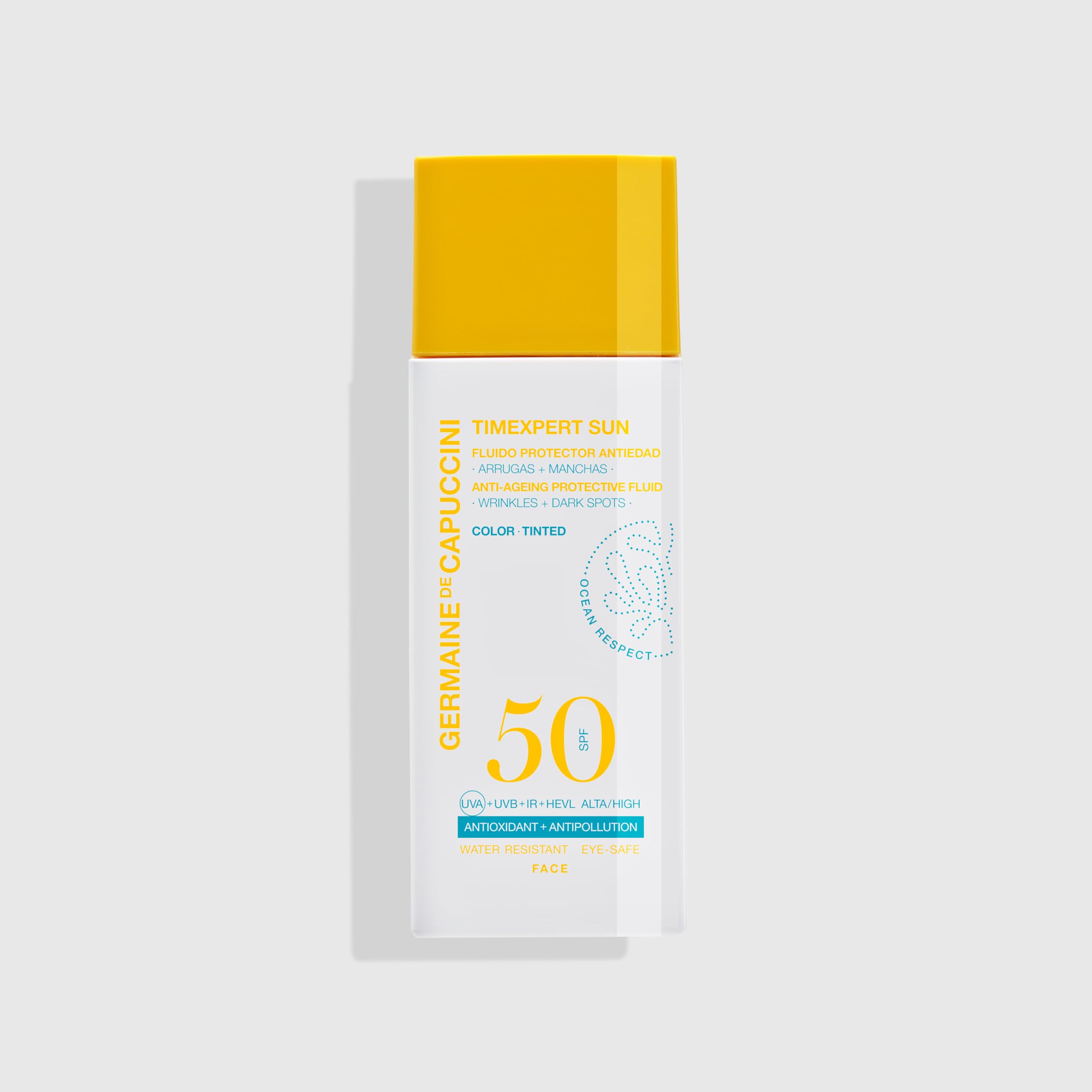 GERMAINE DE CAPUCCINI - TIMEXPERT SUN | Fluido Protector Antiedad SPF 50 con color - Crema solar con color SPF 50 - Protección, antiedad con un toque de color - Evita manchas y arrugas - 50 ml
