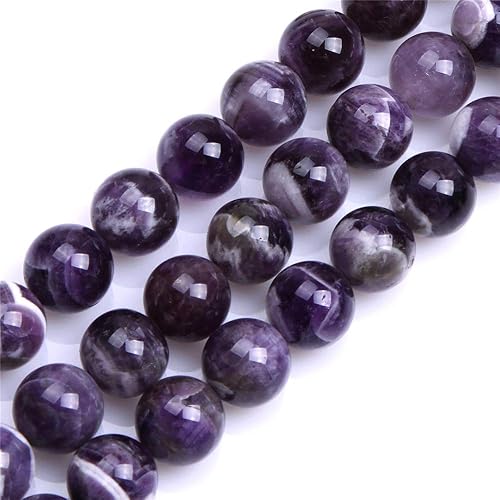 Miniatura 1 de JOE FOREMAN Cuentas de amatista para hacer joyas, piedras preciosas naturales, semipreciosas, redondas, color mixto, 15 pulgadas, Piedra