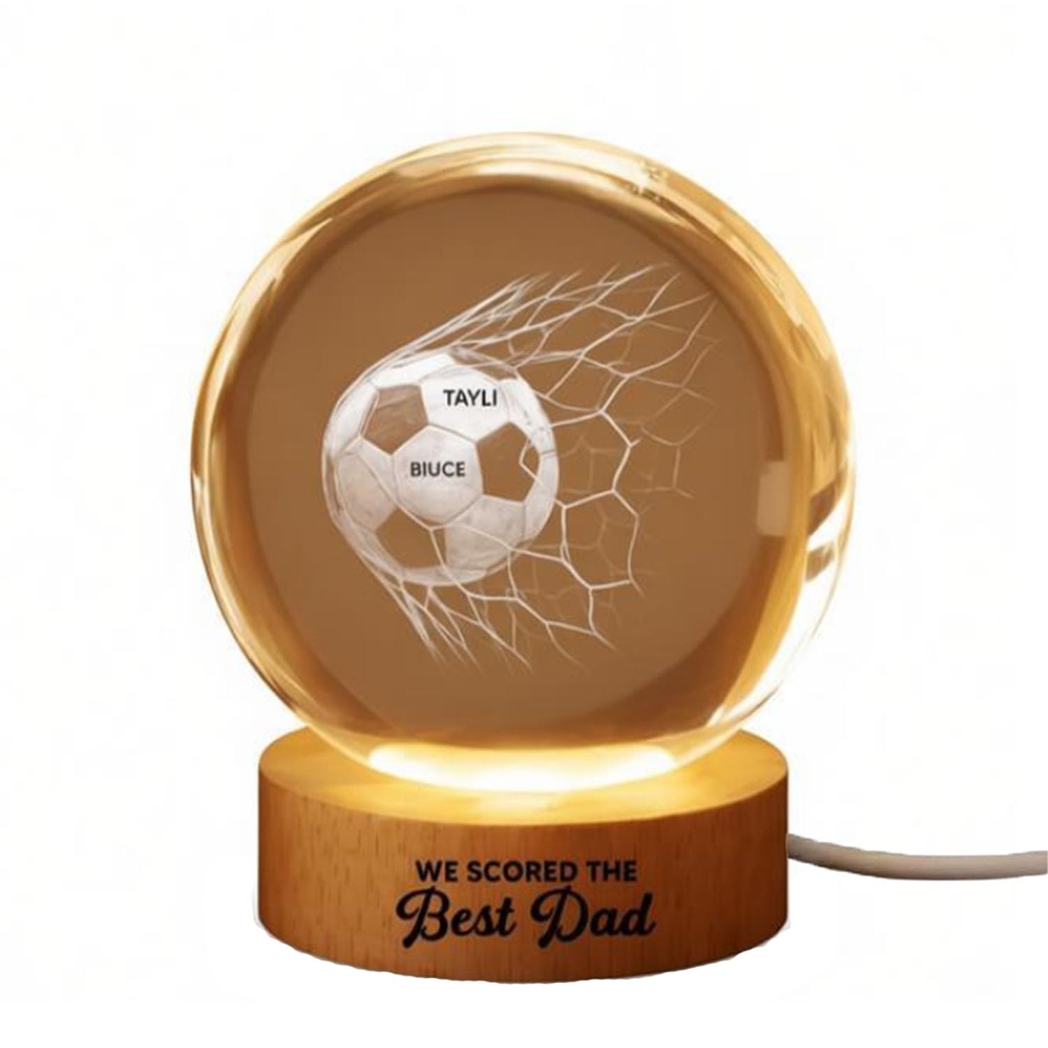 We Scored The Best Dad - Personalized LED Night Light - for Daddy, Custom Engraved Name Light, Personalised You are Our Best dad Night Light Gifts, for Daddy, Grandpa