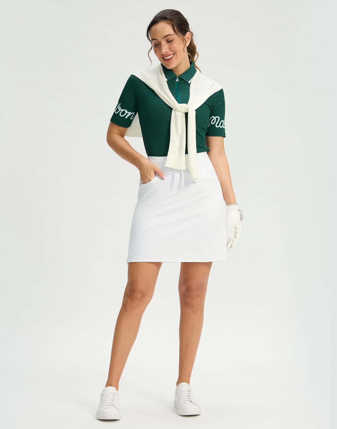 G Gradual Women's 18" Golf Skorts Skirts with 3 Pockets High Waisted Athletic Skorts for Women Stretchy Tennis Skirts