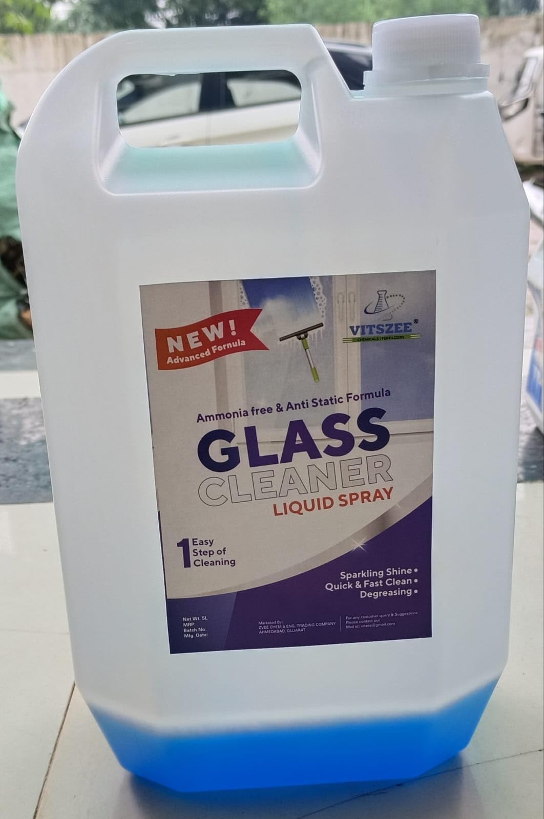 VITSZEE Glass Cleaner | surface Cleaner | 4X More Shine with Shine Boosters | Household Cleaner | Cleaner For Mirror | Spray Bottle | 5L (B0C4PPVCCK) Amazon Price History, Amazon Price Tracker