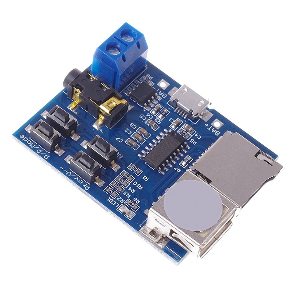 Kqcibz Mp3 Lossless Decoders Decoding Power Amplifier Mp3 Player Audio Module Mp3 Decoder Board Support TF Card USB, blue, 133064