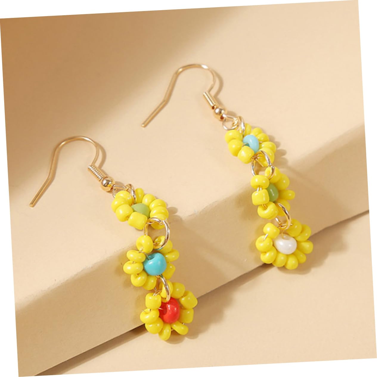 Jewelry 2 Paar Blumenohrringe handgefertigte Perlen -Dangle -Ohrring -Sets für mehrere durchdringende Zufällige Jewelry