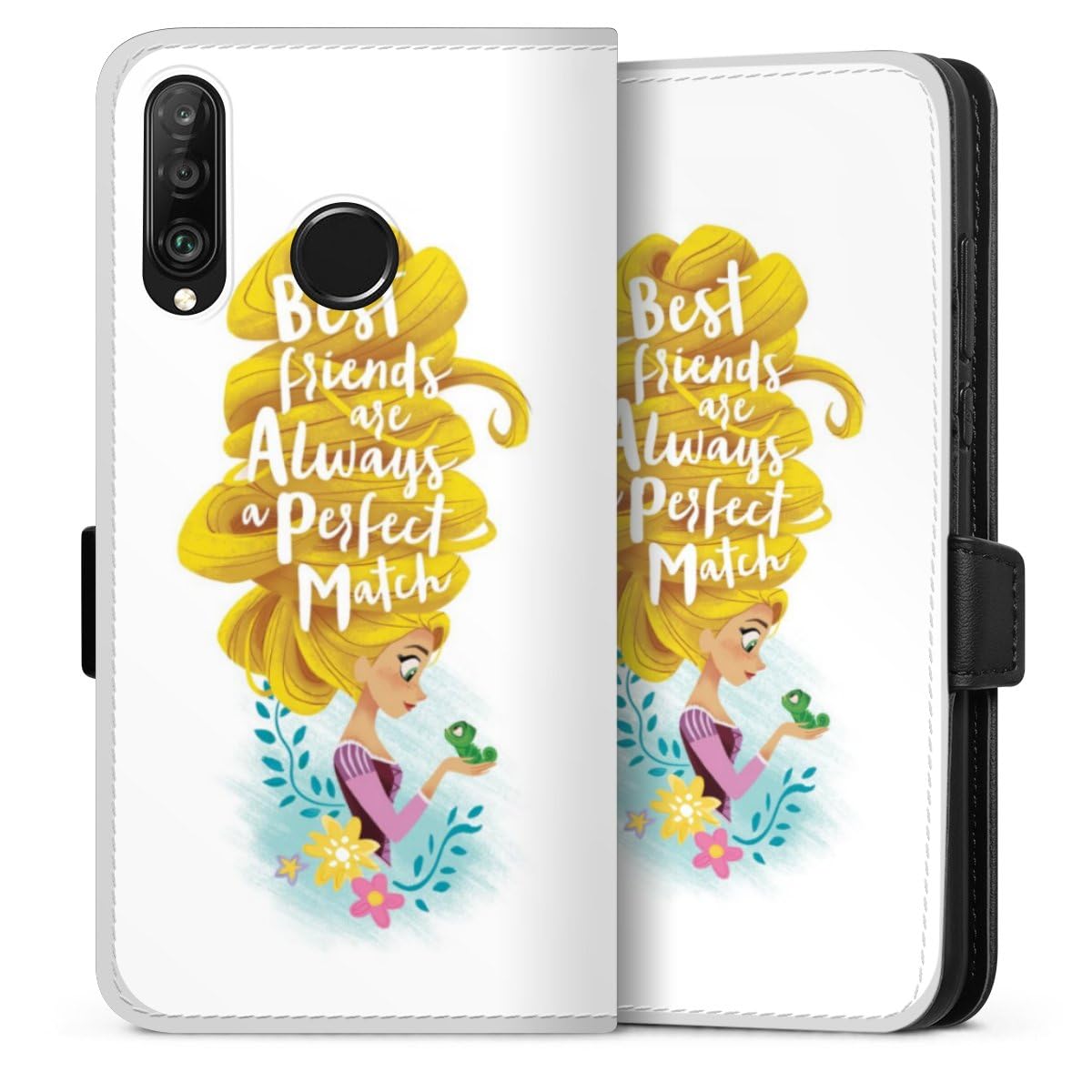 Etui Compatible avec Huawei P30 Lite Premium Etui Folio Etui magnetique Princesses Disney BFF Raiponce