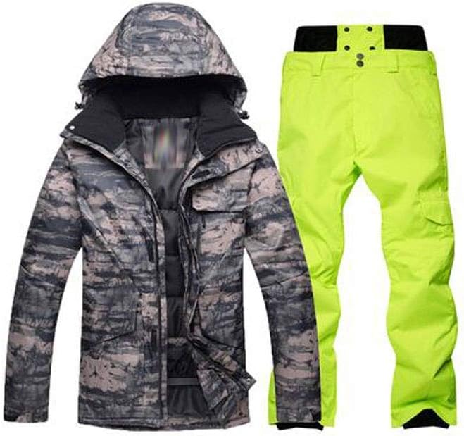 Ski Suit, Men's Wear, Outdoor Windbreak, Waterproof Ski Suit Ski Jacket and Pants Winter Warm Ski (C S Code)