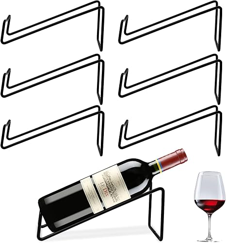Elesunory Estante individual para botellas de vino, soporte de mesa para botellas de vino, soporte de hierro simple para botellas de vino, juego de