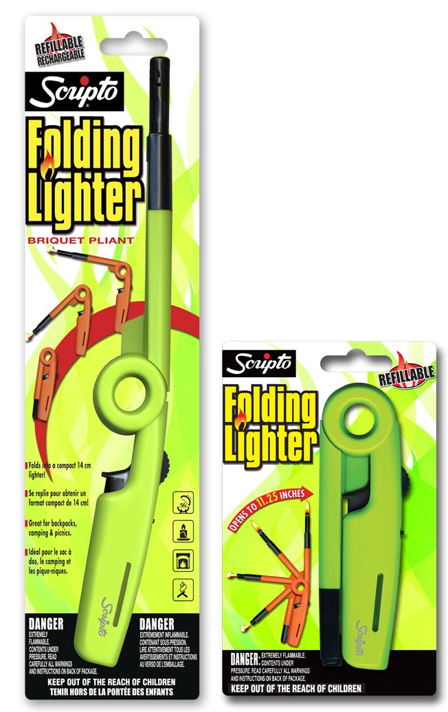Scripto Multi Purpose Refilable Rechargeable Folding Lighter (Random Color)