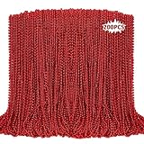 EOBOH 200 collares de cuentas, cuentas rojas de Navidad, recuerdos de fiesta, collares rojos de 33 pulgadas, accesorios para bodas, cumpleaños, San Valentín, Mardi Gras, decoraciones de celebraciones