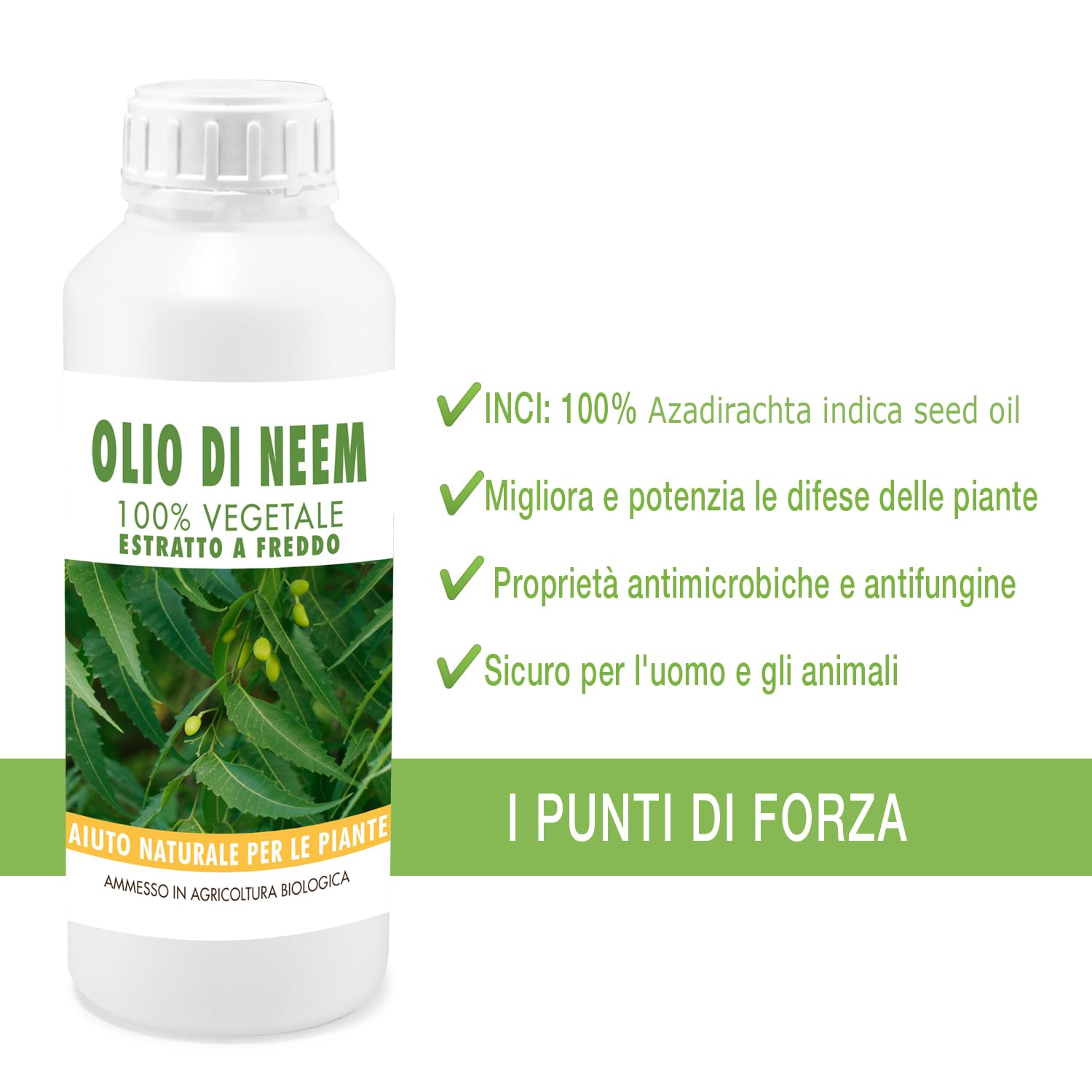 Sapone Molle di Potassio 1L + Olio di Neem 1L 100% Concentrato Puro Vegetale