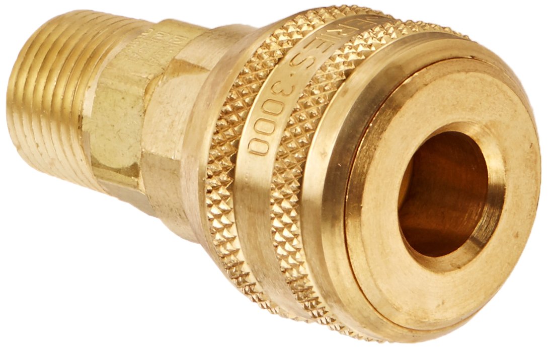 Eaton Hansen 3300E Brass ISO-B Interchange Pin Lock Pneumatic Fitting, Socket, 3/8