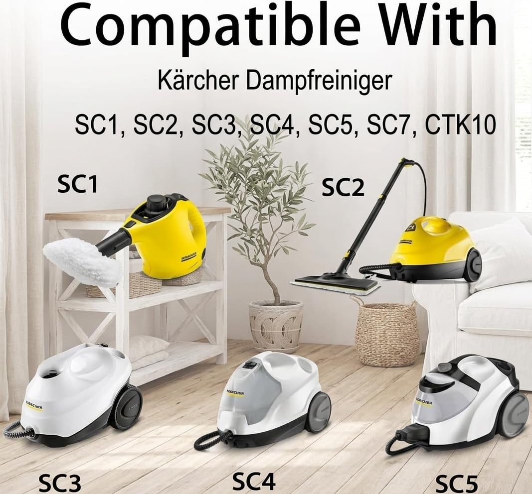 3 PCS Set Suceur de Sol pour Kärcher SC1/ SC2/ SC3/ SC4/ SC5/ SC7 Nettoyeur Vapeur, Accessoires de pour Kärcher Easyfix Nettoyeur Vapeur, Pour un Nettoyage des Vitres Hygiénique et Sans Traces