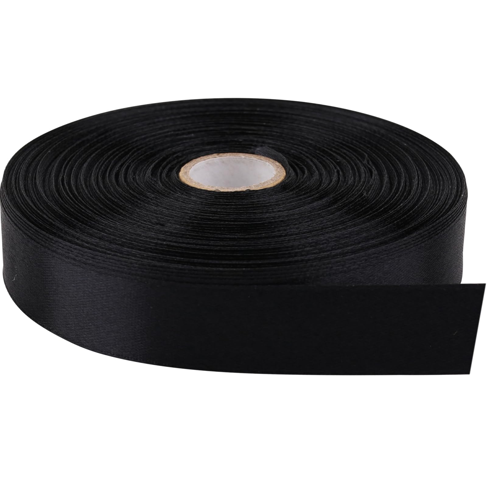 Hoisre 3/4 Inch x 50 Yards Polyester Ribbon - Black | Single-Faced Craft Ribbon for Bows, Gift Packaging, Scrapbooking