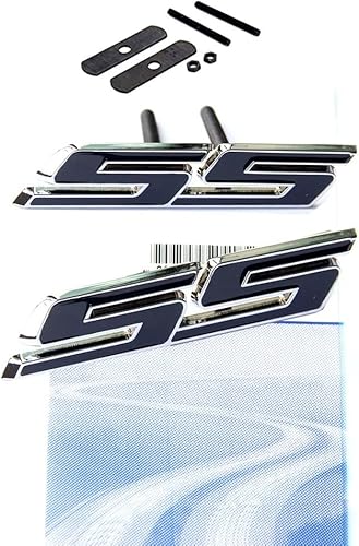 Yoaoo 1x OEM Ss Emblem Grille Decal Badge 3D for Camaro Gm Series Front Chrome Black