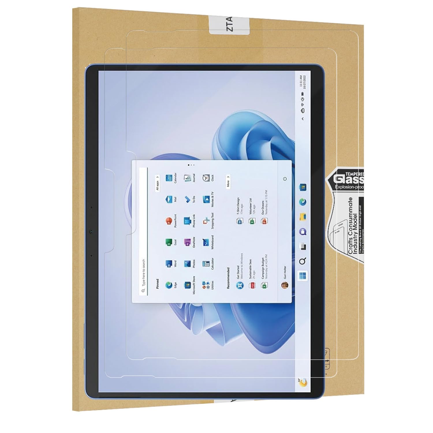 ZTAOOPOU (2 Pezzi Vetro Temperato Per Microsoft Surface Pro 4/Pro 5/Pro 6/Pro 7 (12.3") Protezione Schermo HD Trasparente Pellicola Proteggi schermo Microsoft Surface Pro 7 Plus Vetro Temperato