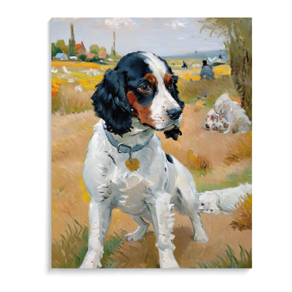 DIY Oil Painting by Number Springer Spaniel Dog Painting by Numbers for Beginners,Acrylic Paint Crafts for Home Decor 12x16inch(30x40cm) Frameless