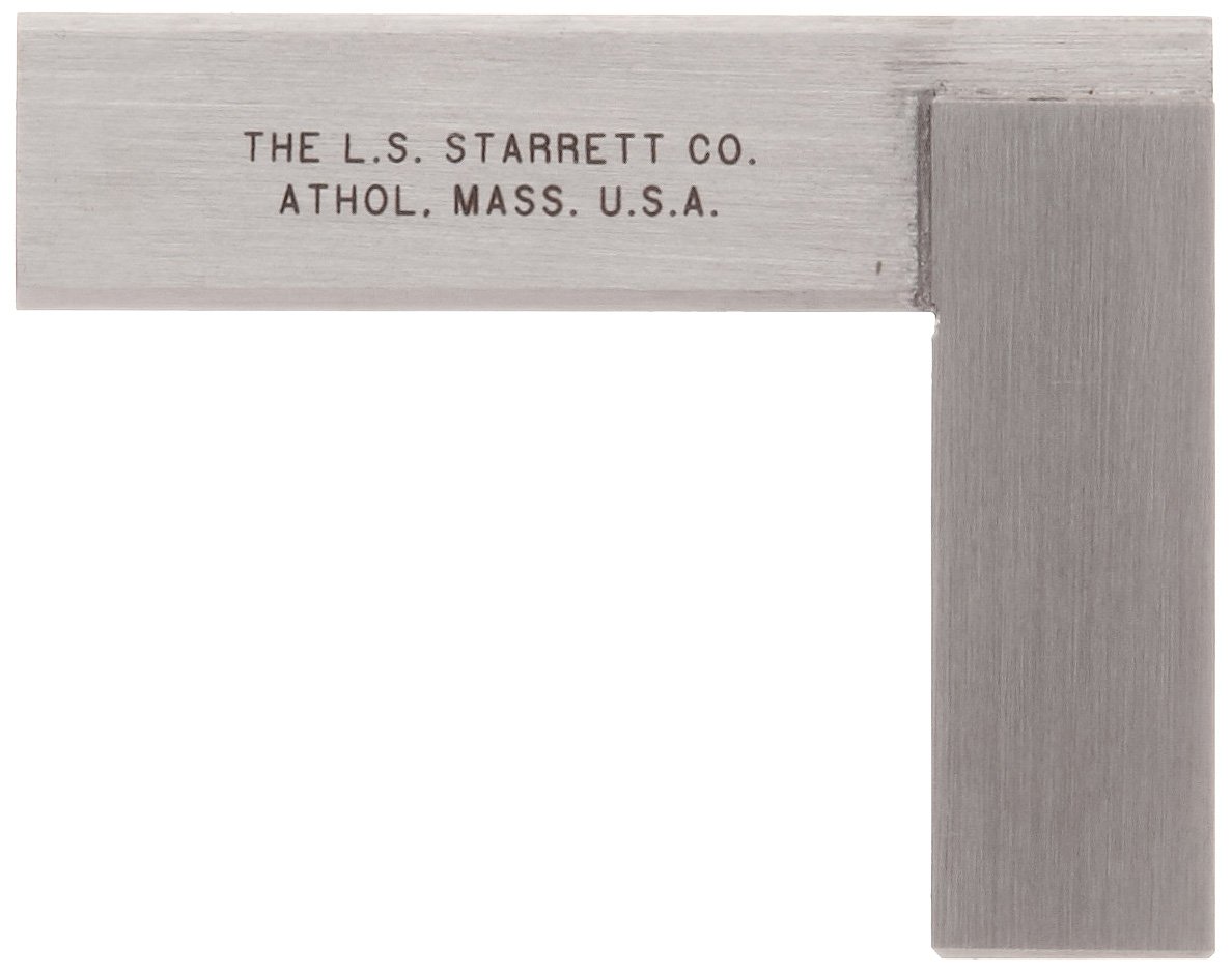 Starrett 55-1-1/2 Hardened Steel Master Precision Square With Beveled Edges, 1-1/2" Beam Length, 1-1/2" Blade Length