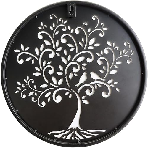 Miniatura 7 de Creoate Arte de pared de árbol de metal redondo de árbol de la vida, decoración de pared de árbol de la vida, árbol genealógico, decoración de pared