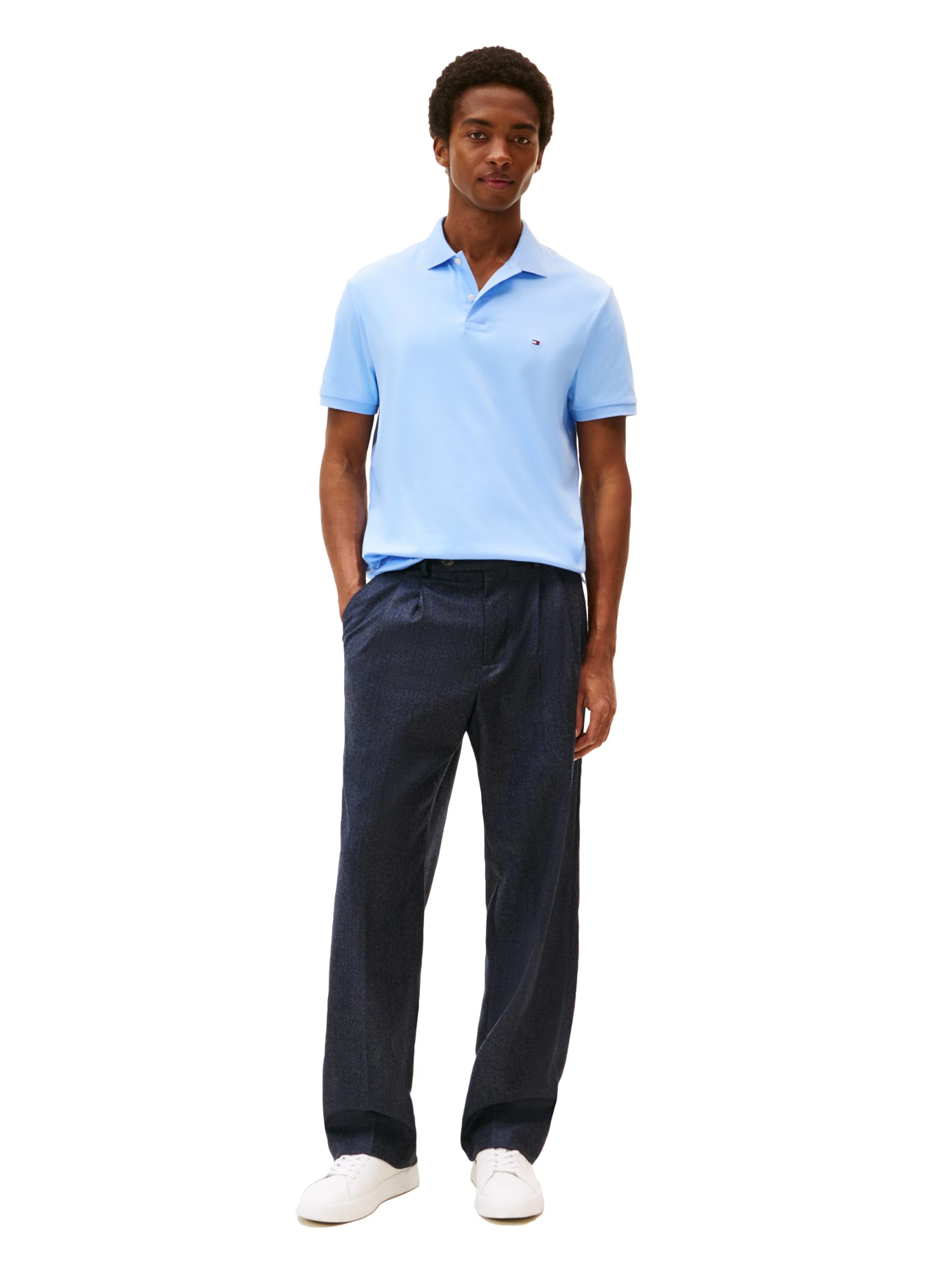 Tommy Hilfiger Herren Kurzärmeliges Lässiges Poloshirt in Normaler Passform mit Flüssiger Baumwolle Kurzärmeliges lässiges Poloshirt in normaler Passform mit flüssiger Baumwolle (1er Pack)