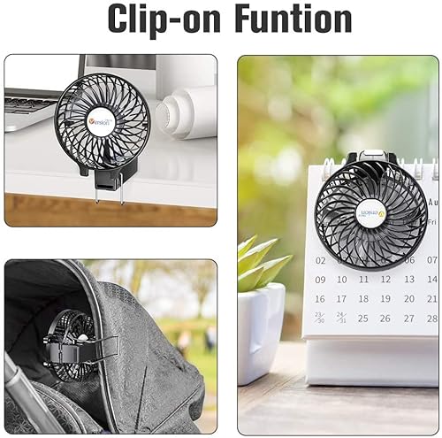 Versiontech. Mini Handheld Fan, Usb Desk Fan, Small Personal Portable Table Fan With Usb Rechargeable Battery Operated Cooling Folding Electric Fan For Travel Office Room Household Black #TOP4