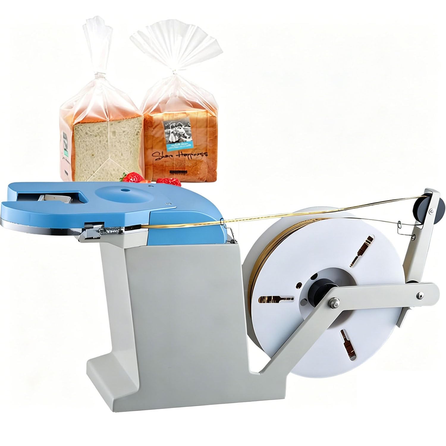 Coakue Multicolor Food Twist Tying Tool, Semi Automatic Twist Tie Machine For Bag Closure, Bakery & Deli Twist Tie Machine, 40 Ties/Min Bag Closure, Suitable For Food Bags Cables Wire Harness