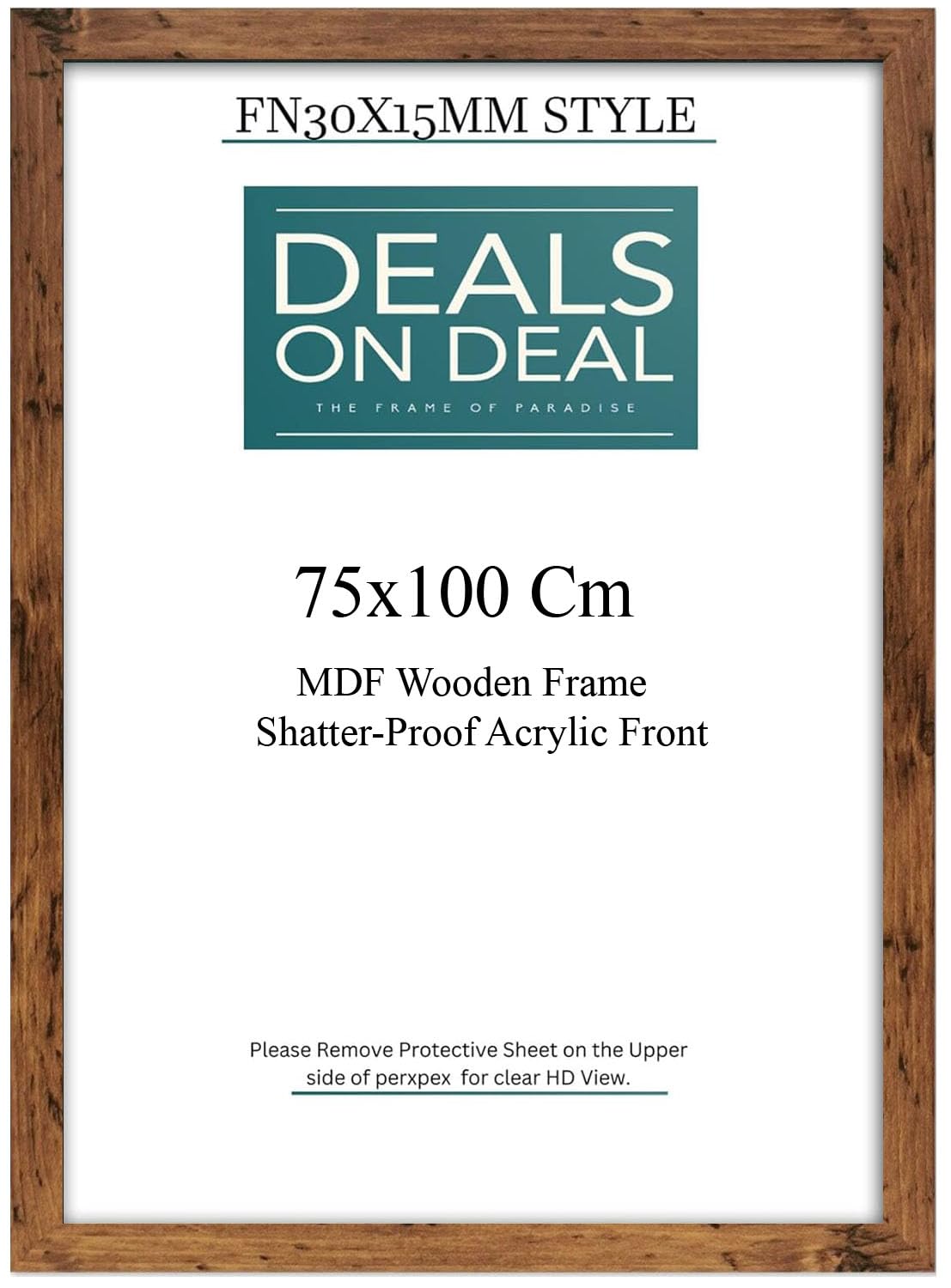 DEALS ON DEAL Durable Rustic 75X100cm Photo Picture Frames Poster Frames Artwork Displays & Decor HD clear Acrylic Front for homes, office, galleries, or exhibitions