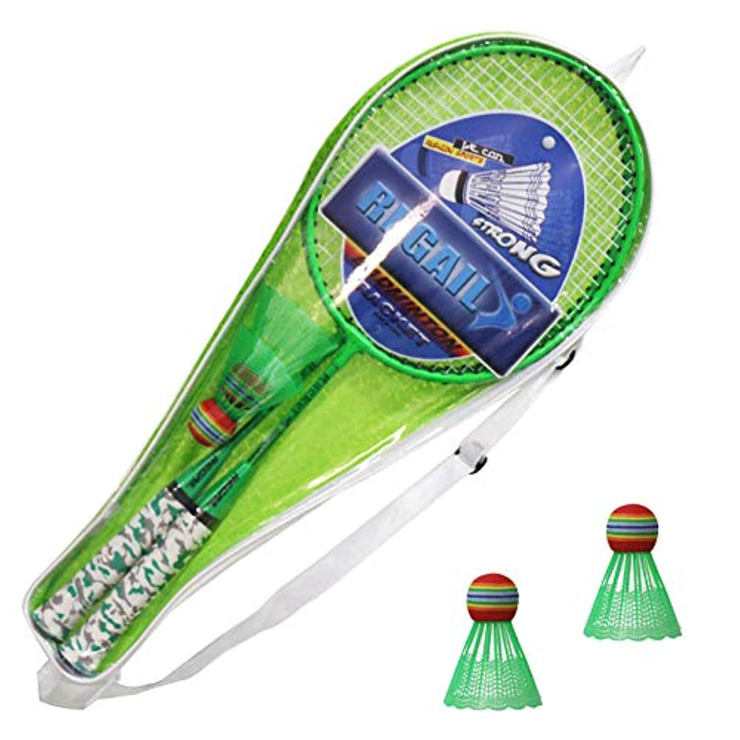 NA Kids Badminton Racket Set - Badminton Racket Set - 2 Person Backyard Youth Set with Badminton Balls for Kids Indoor Outdoor Sports (Includes 2 Rackets + 2 Badminton Balls)