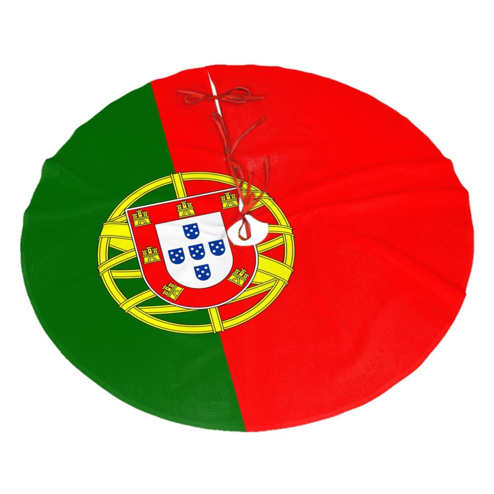 Portuguese flag30 Christmas Tree Skirt Christmas Plush Tree Skirt Indoor and Outdoor Decoration