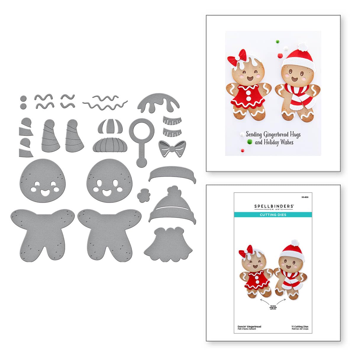 Dancin' Gingerbread Etched Dies from the Dancin' Christmas Collection, METAL, 12.4 cm x 22.23 cm - Image 2