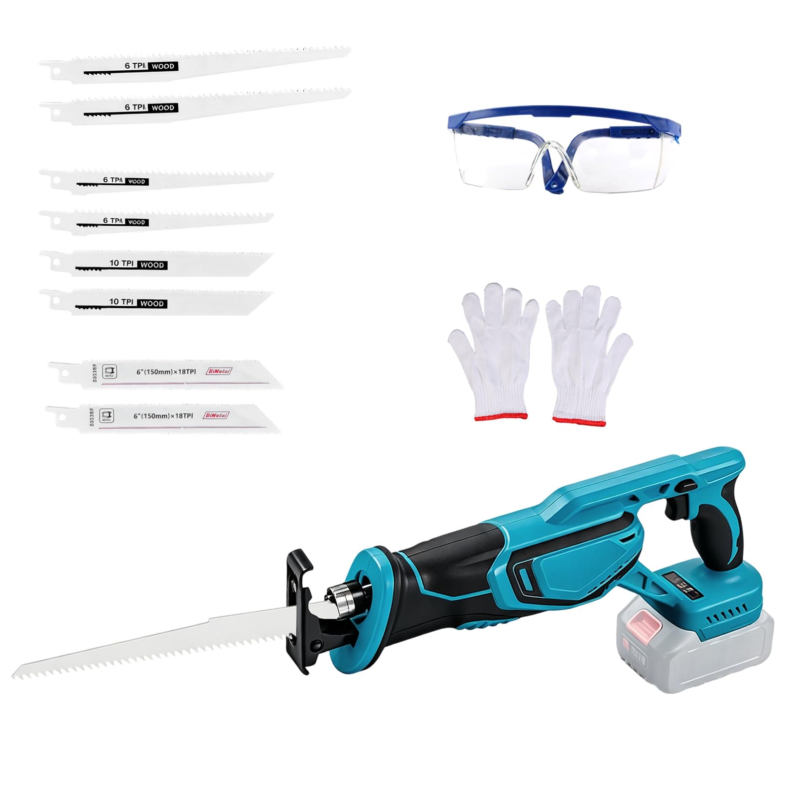Akku Säbelsäge für Makita 18V Akku mit 8 Sägeblätter (ohne Akku)