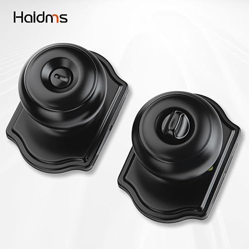 Miniatura 10 de Haidms Paquete de 3 pomos de puerta de bronce aceitado para interiores, pomos de puerta interior de privacidad para dormitorio o baño, accesorios