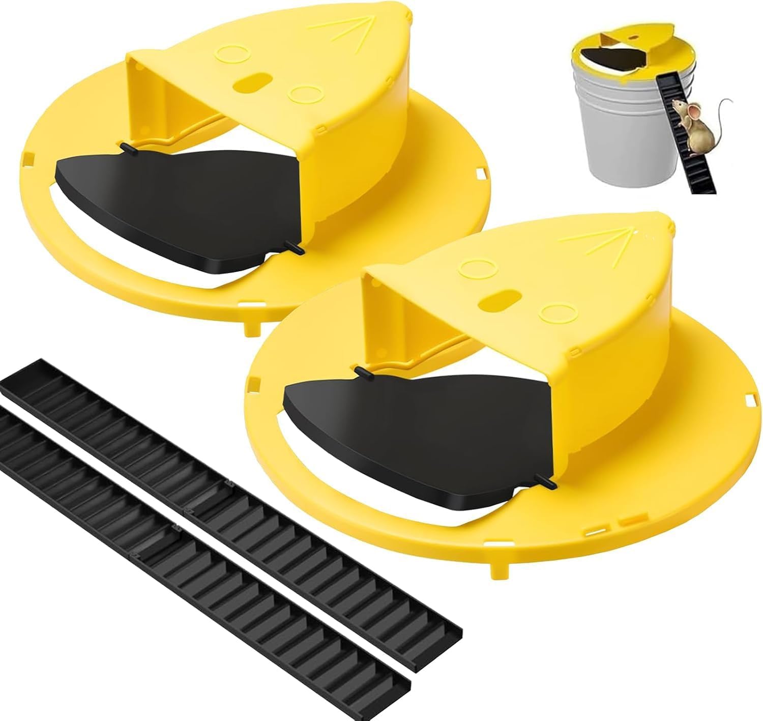 2 Pack Mice MouseTrap Flip Lid, Mouse Trap Indoor Outdoor, Auto Reset Multi Catch Humane Rat Trap, 5 Gallon Bucket Compatible,Mouse Rat Trap Bucket Lid (2)