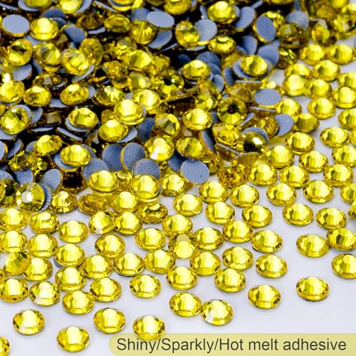 Image of Hotfix Rhinestones Bulk, 2880PCS Citrine Hot Fix Rhinestones for Clothes DIY Decoration Crafts, Citrine, SS30, 6.3-6.5mm