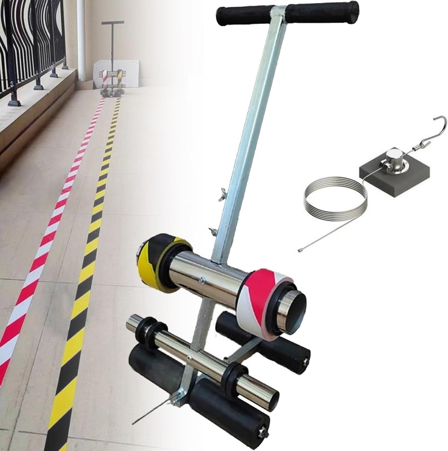 GTHTUHFD Parking Lot Striping Machine With Circle Kit, Adjustable Line Markers For Basketball Court, Concrete, Asphalt, Road Warning
