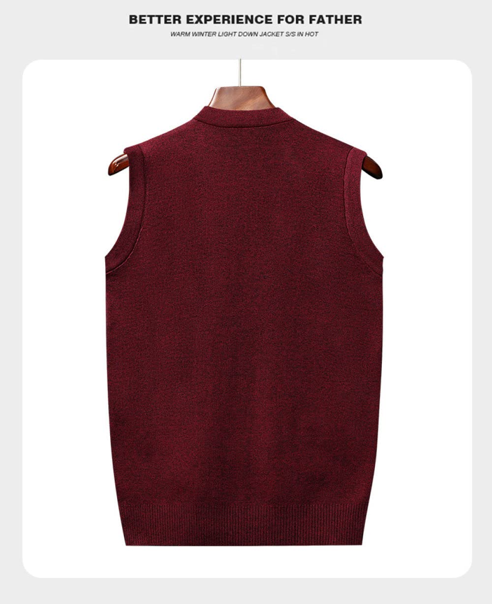 Knitwear Jumpers,Heren Gebreide Trui Vest Casual Bordeaux Rode Kabel Gebreide Jacquard V-Hals Herfst Winter Dikker Warme Mouwloze Gebreide Truien Gilet Gilet Gebreide Tanktops Blouse,M