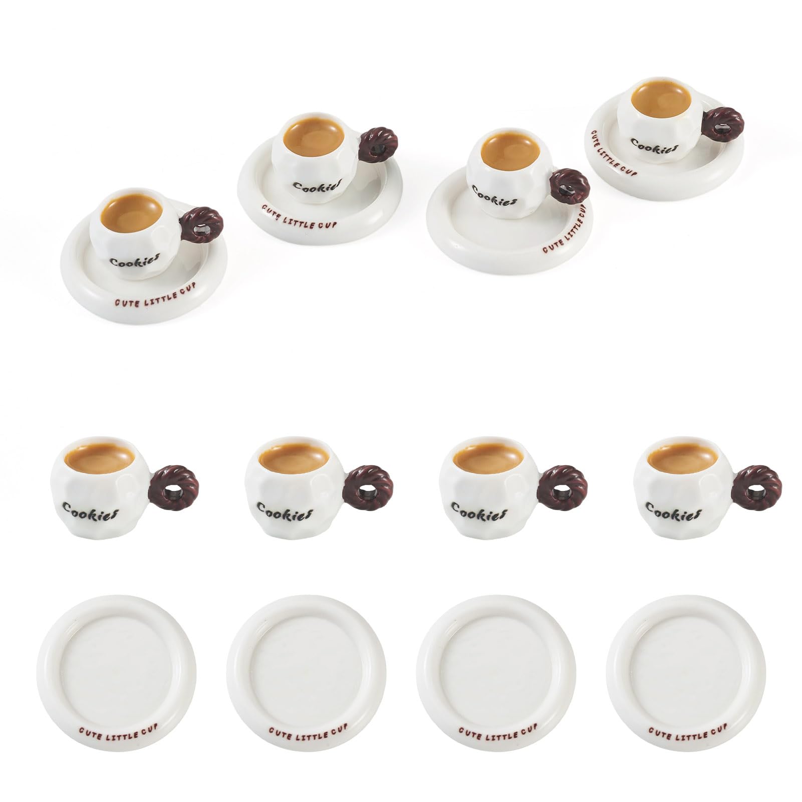 Cheriswelry 20Pcs Coffee Resin Figurines Coffee Cup Set Resin Miniatures