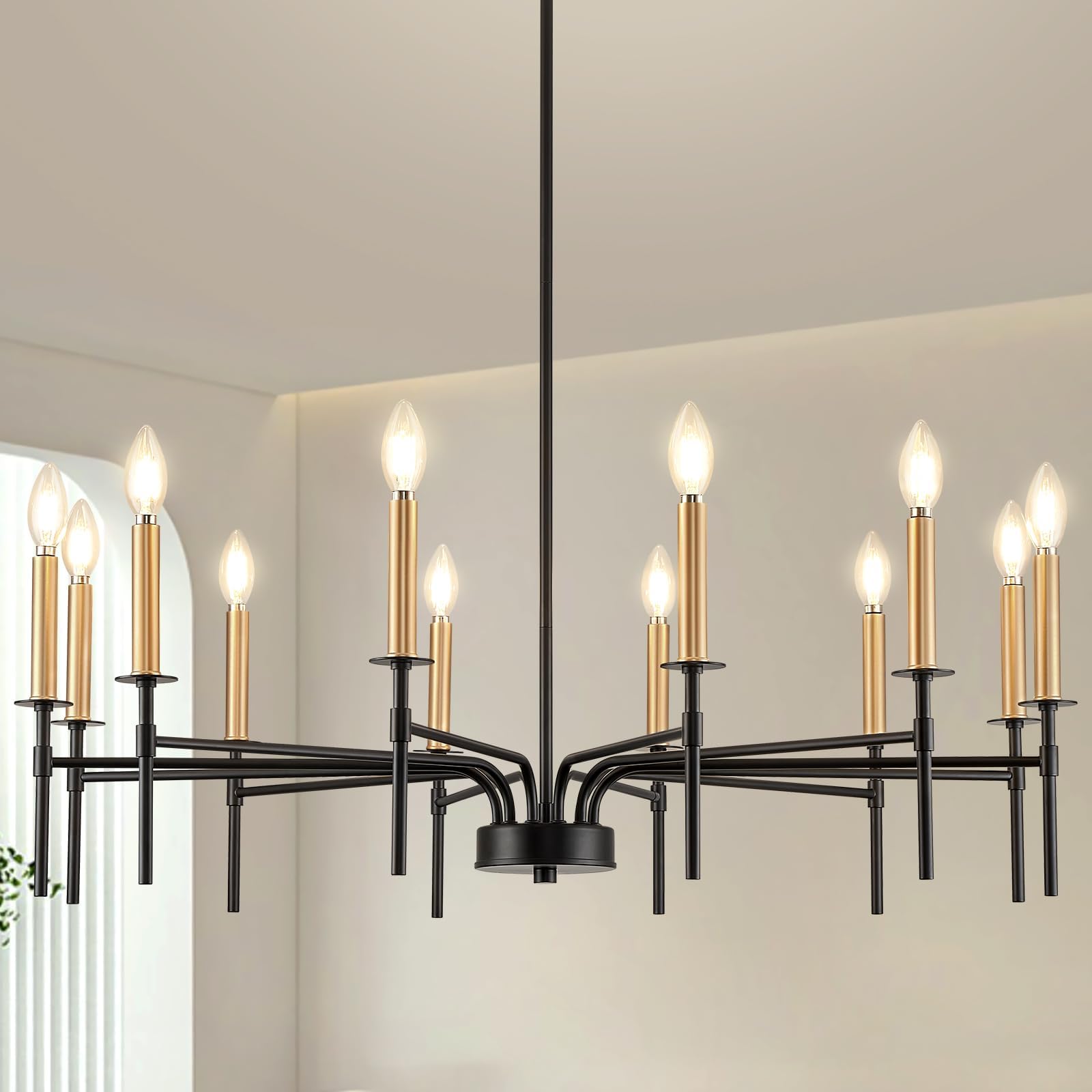 Possini Euro Design Vanelti Matte Black Soft Gold Chandelier Lighting ...