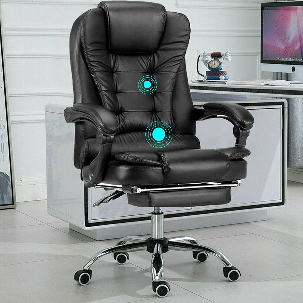 Luxury Massage Computer Chair Office Gaming Swivel Recliner Leather Executive