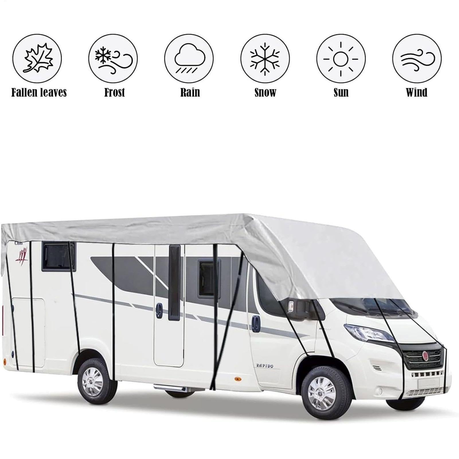 Wohnmobil Dachabdeckung Wasserdichte Segeltuchplane | Winddichte Sonnendichte Campingfahrzeug Verdeckabdeckung Für Reisen Camping Strandabenteuer Winterroadtrip Campingplätze Für