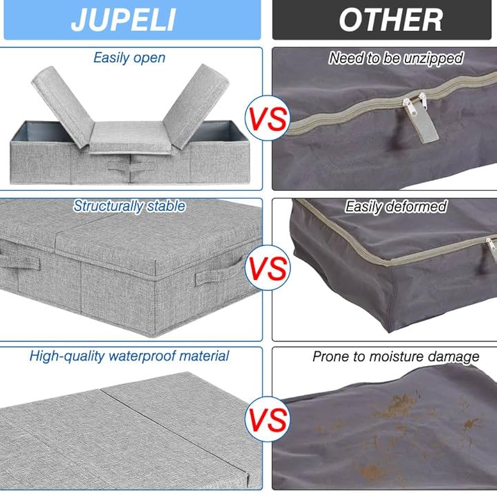 Scatole Pieghevoli Sotto Letto Con Cerniera - 2 Contenitori Per Vestiti, Coperte E Scarpe