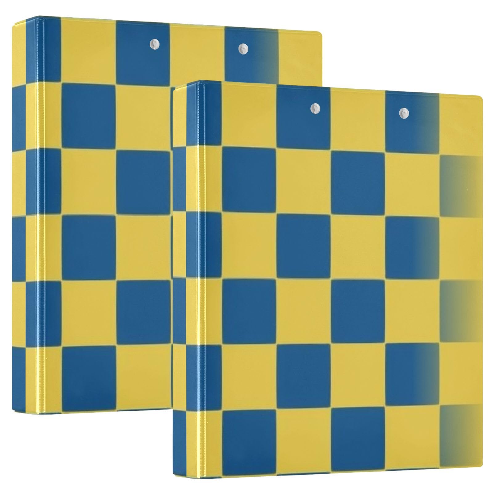 Classeurs 1 pouce et demi damier jaune et bleu
