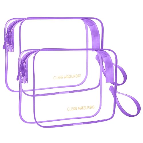 Icramsy Clear Makeup Bag, 2 Pack TSA Approved Toiletry Bag