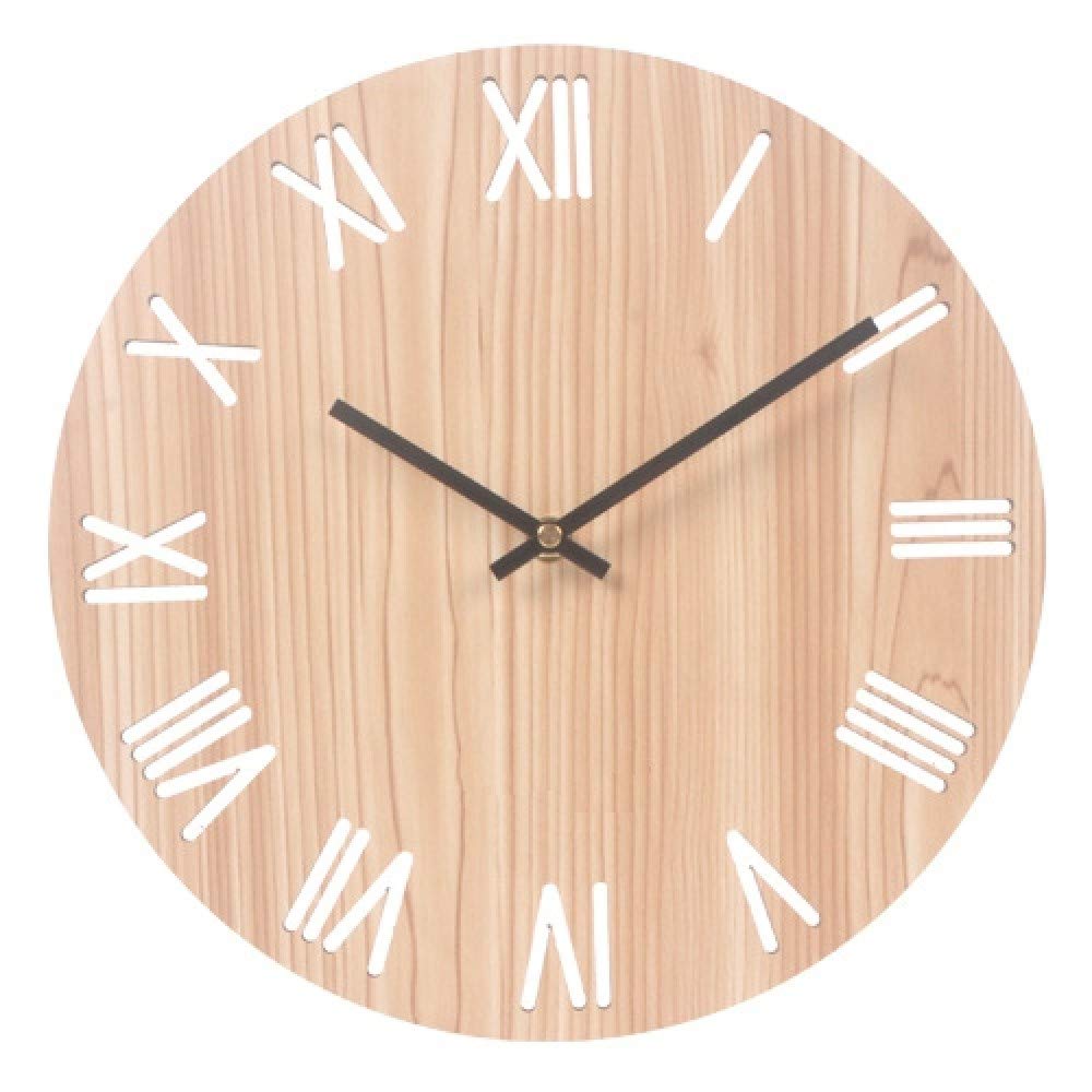 Horloge murale 3D bois silencieuse et lisible de 12 pouces pour en finir avec les murs vides
