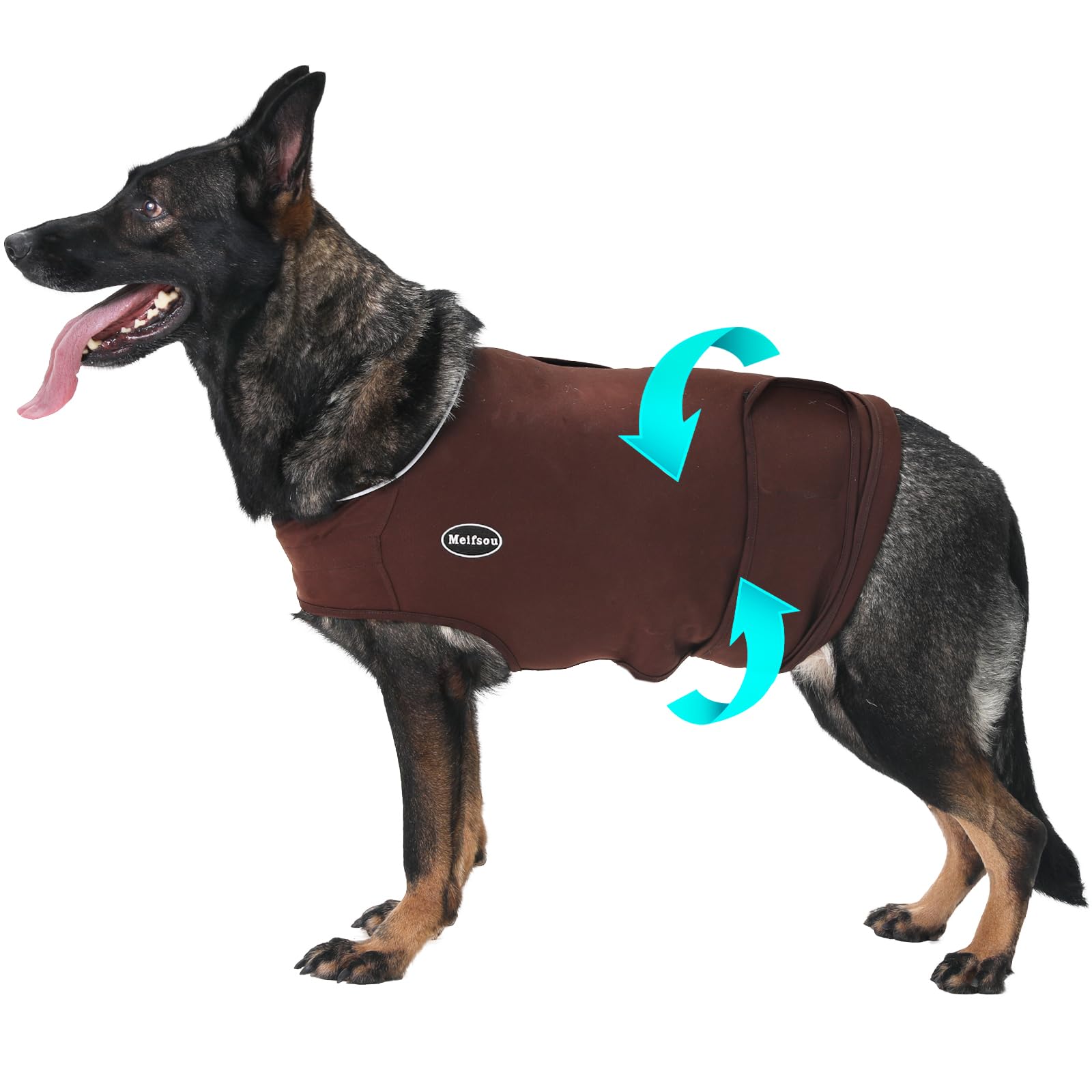 Meifsou Dog Anxiety Vest, Skin-Friendly Thunder Jacket for Dogs, Dog Calming Shirt for Thunder, Fireworks, Vet Visits and Separation - Keep Pet Calm
