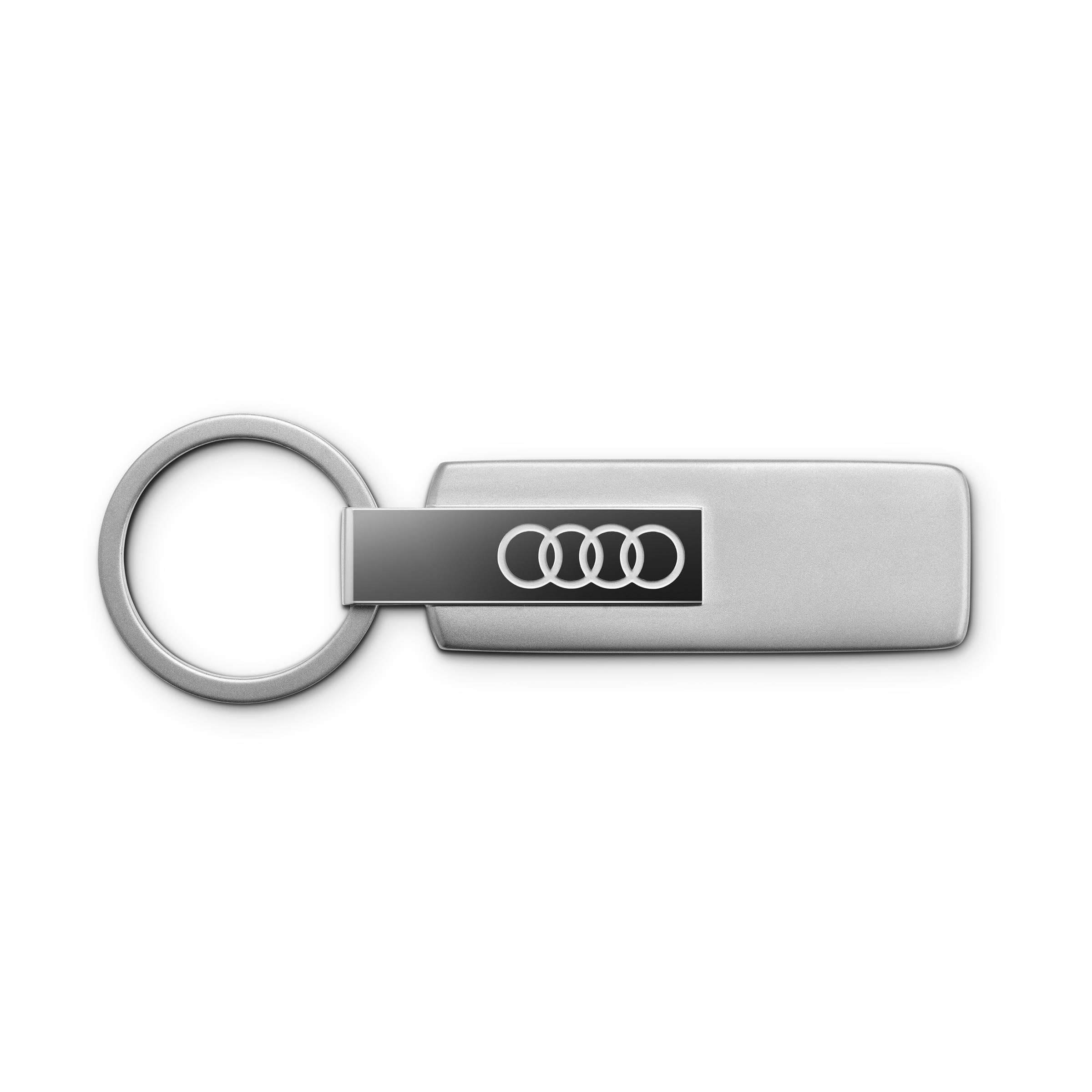 Audi 3182501800 - Portachiavi in acciaio inox, con logo Audi, colore: Argento