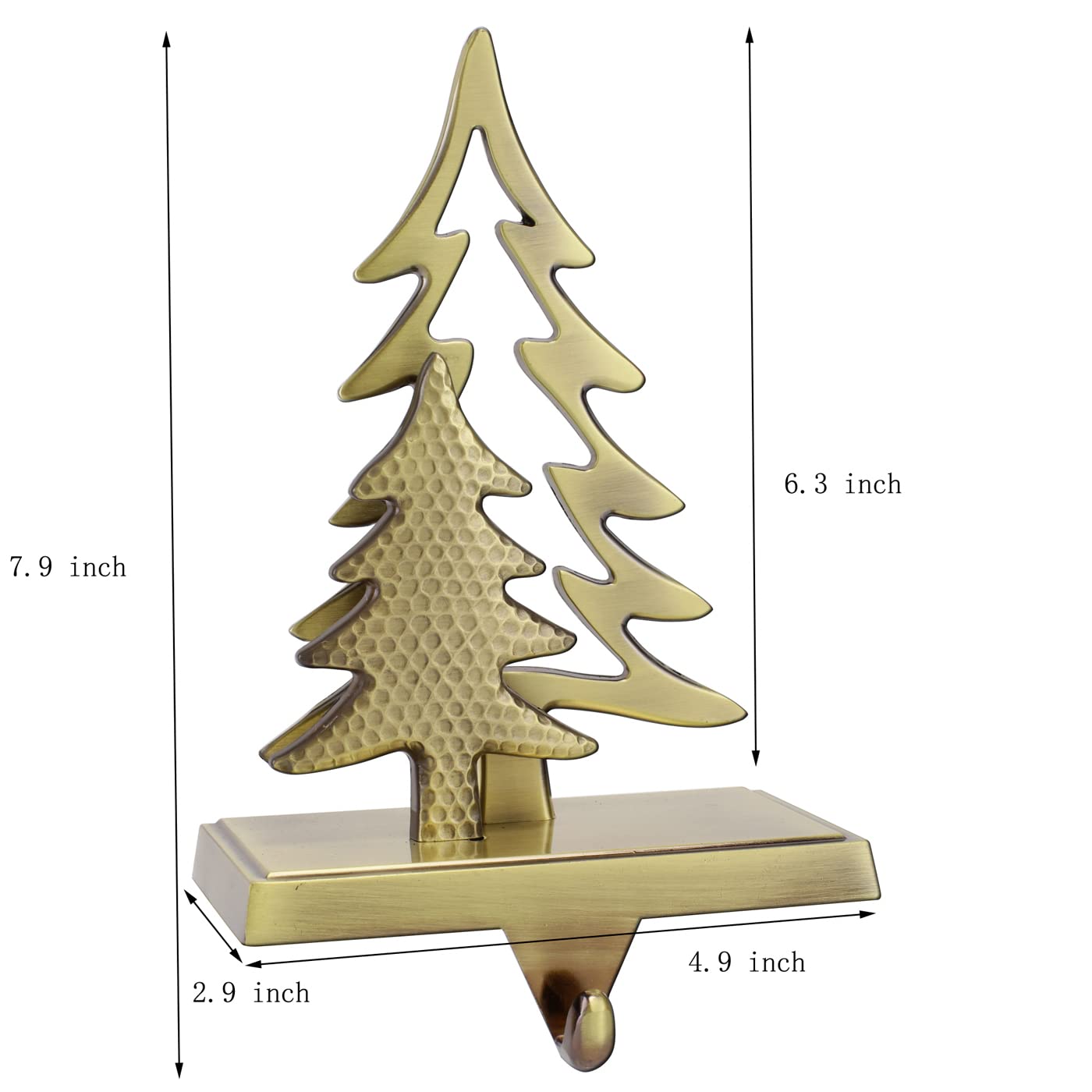 Juego de 2 soportes de Navidad para manto de Navidad para chimenea, ganchos antideslizantes para colgar en la caldera adorno para decoración de Navidad (árbol y renos)